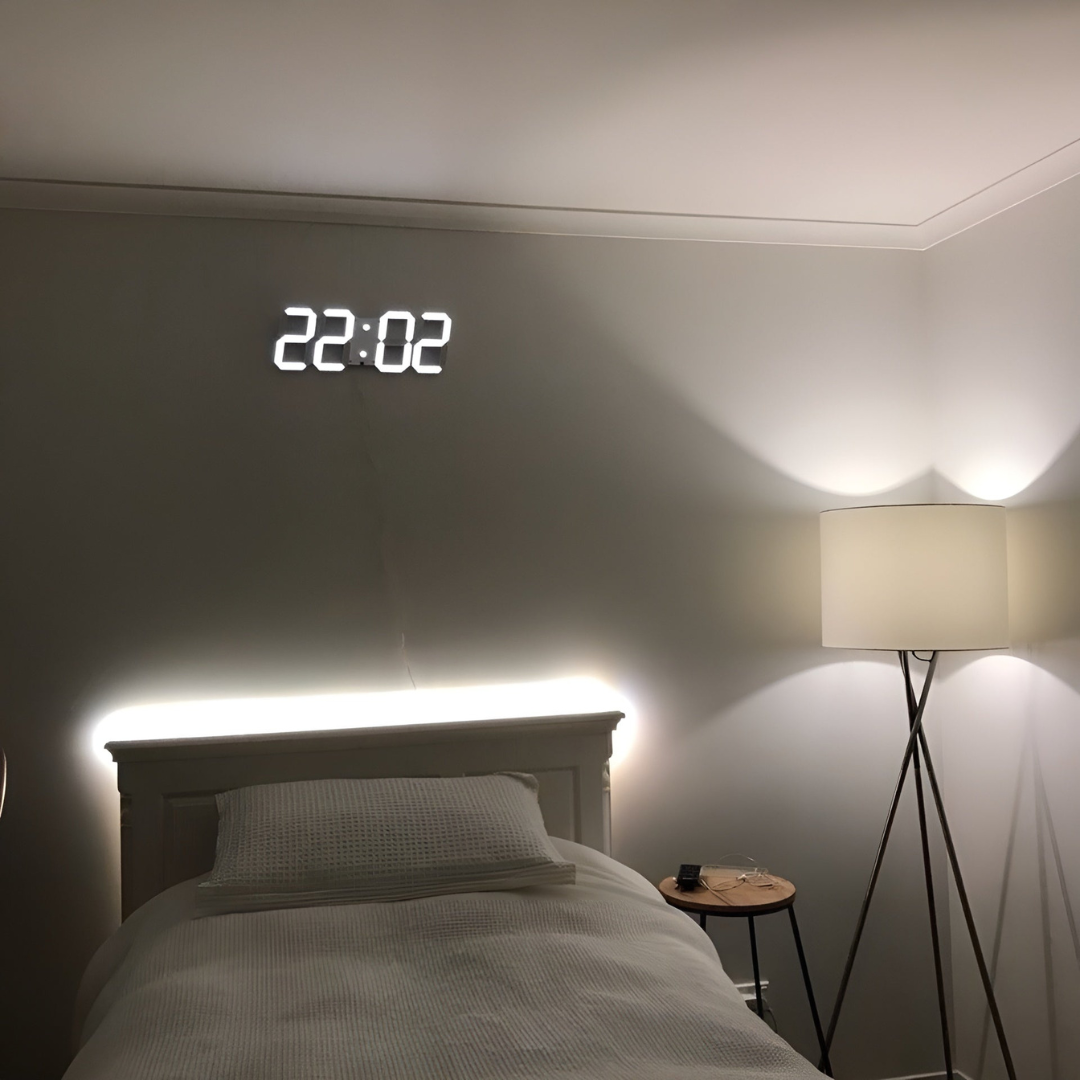 3D LED Wall Clock Black | Digital Kitchen Clock 1