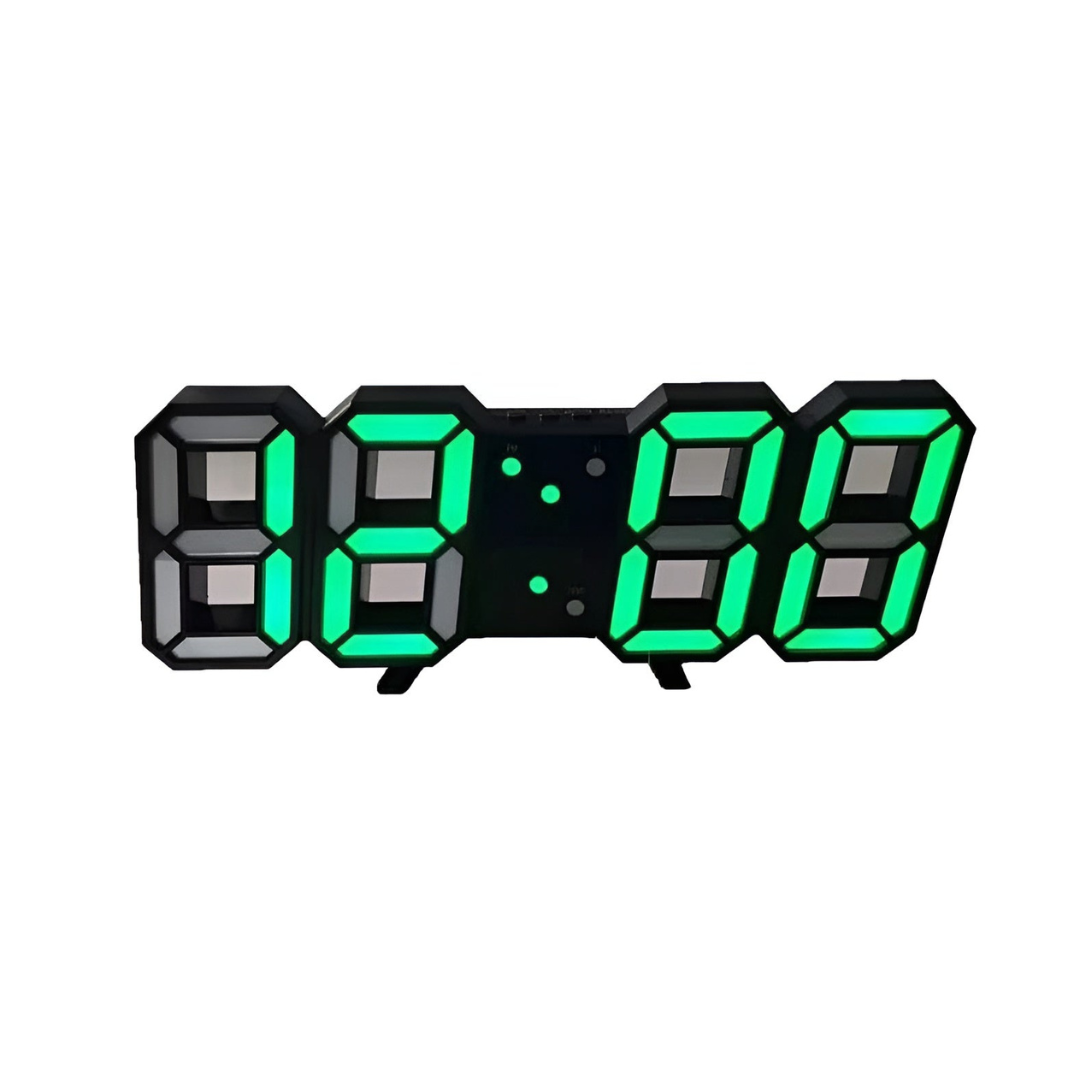 3D LED Wall Clock Black | Digital Kitchen Clock 5