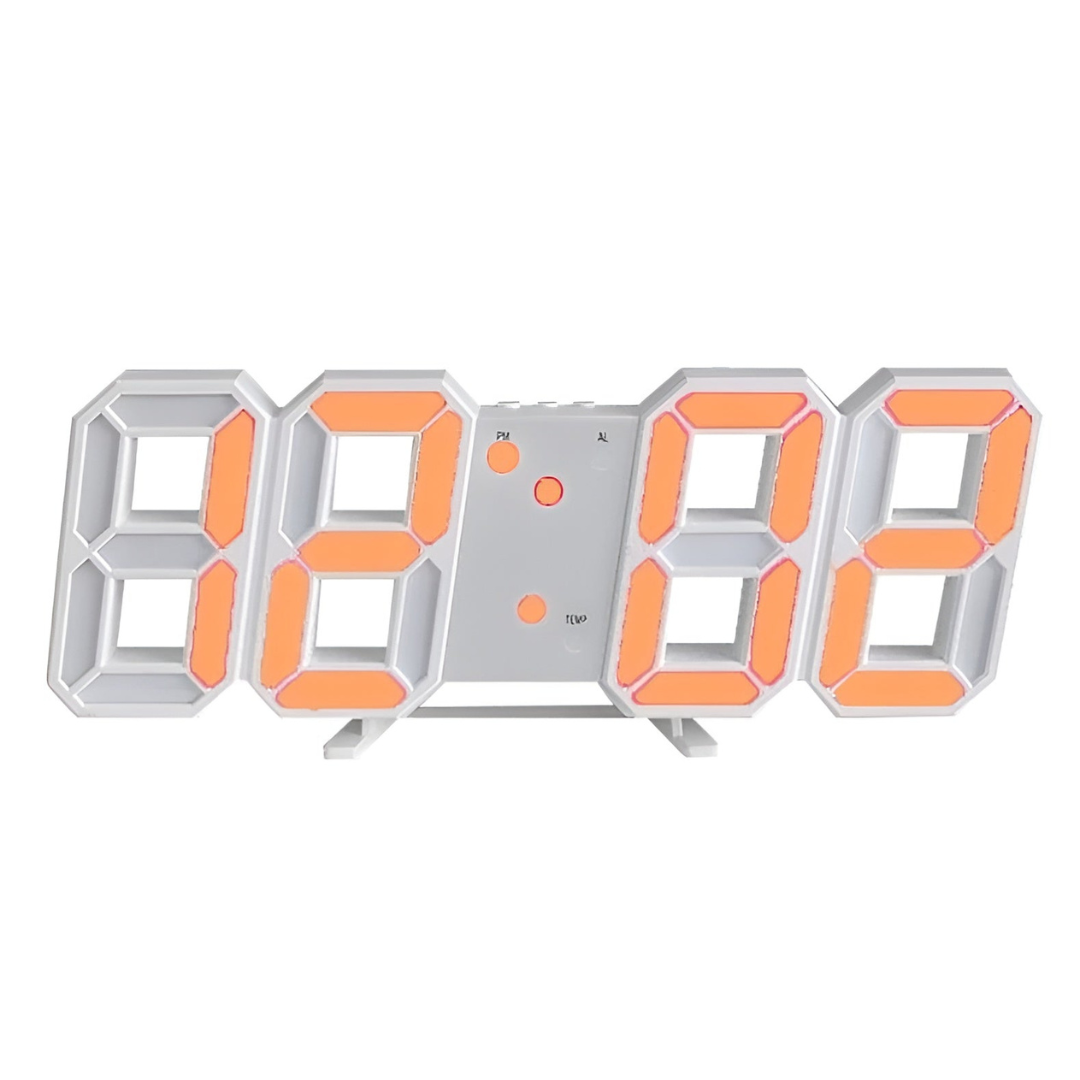 3D LED Wall Clock Black | Digital Kitchen Clock 7