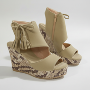 Camila | High Wedge Sandals for Women with Tassel Detail
