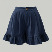 Chic Ruffle Hem Shorts | Women's High-Waist Casual Shorts