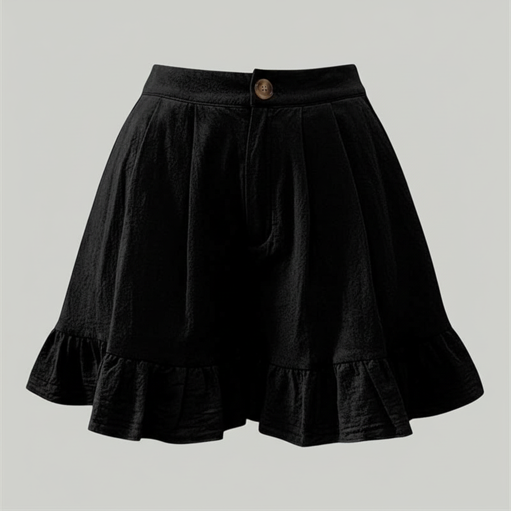 Chic Ruffle Hem Shorts | Women's High-Waist Casual Shorts