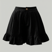 Chic Ruffle Hem Shorts | Women's High-Waist Casual Shorts