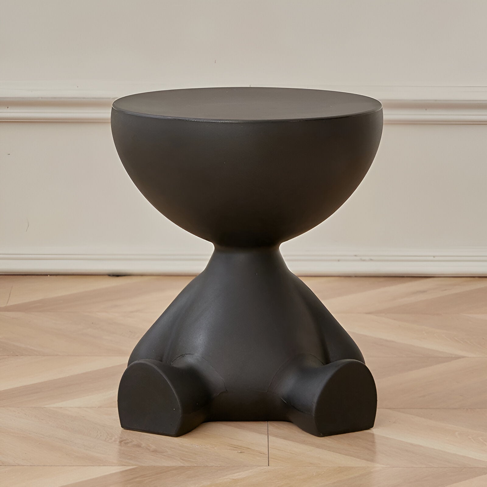 Cream Round Bedside Table | Modern Side Table for Home Decor 0
