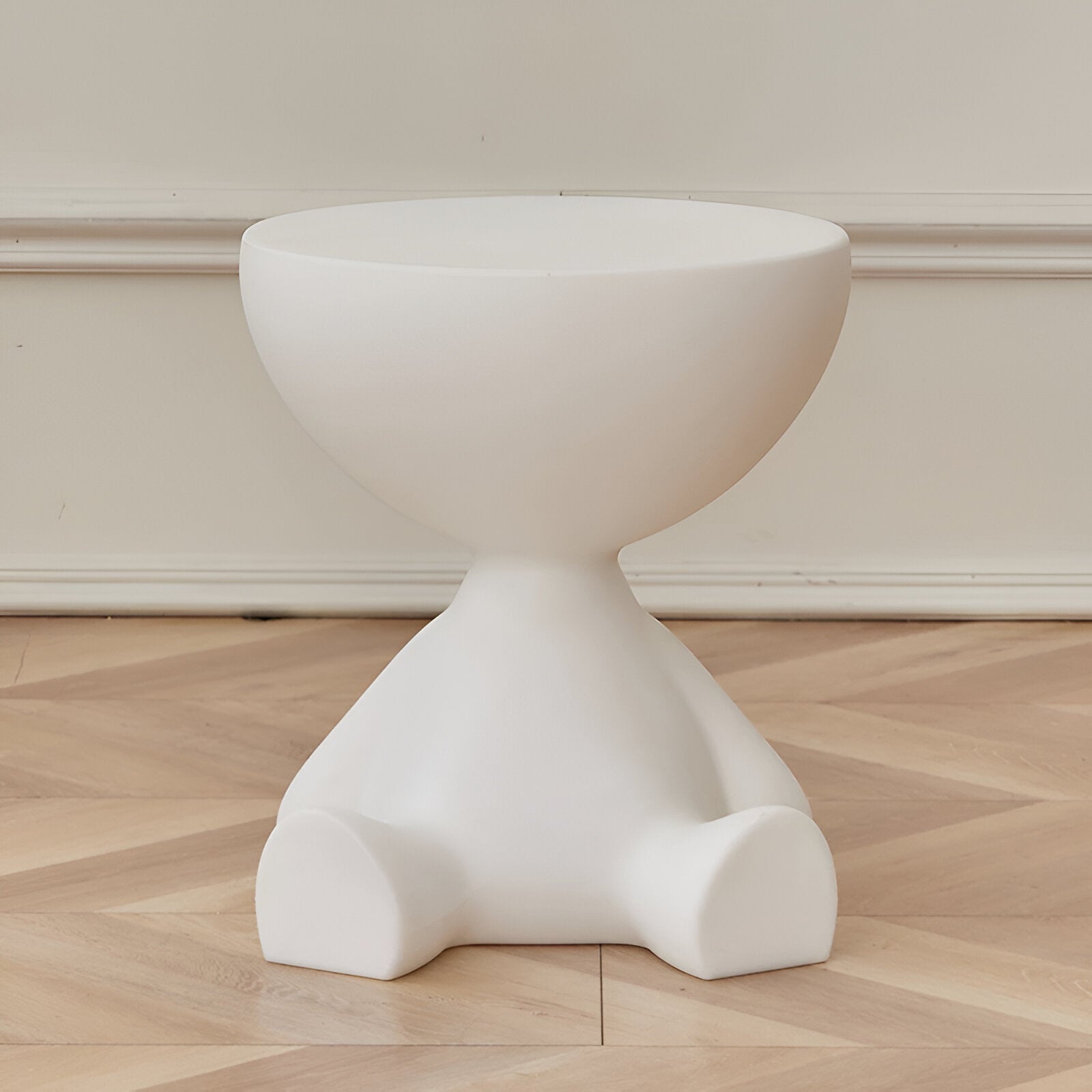 Cream Round Bedside Table | Modern Side Table for Home Decor 6