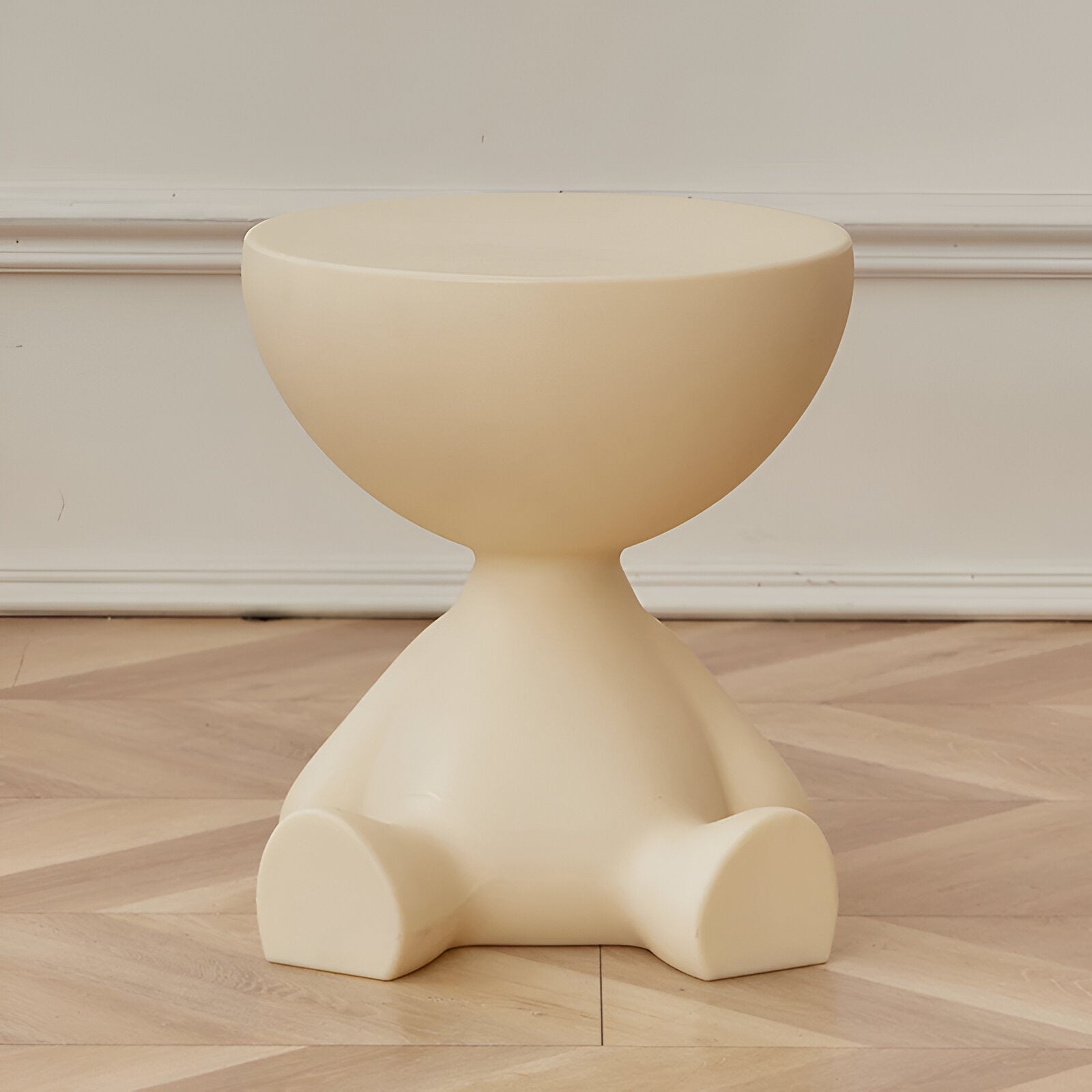 Cream Round Bedside Table | Modern Side Table for Home Decor 9