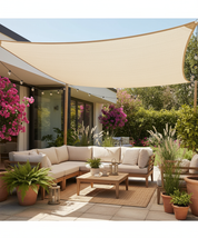 Beige Rectangle Sun Shade | Outdoor Shades 3x4m HDPE
