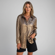Louella Chic Shimmer Shirt | Women's Blouse Long Sleeve Top