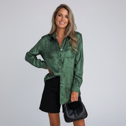 Louella Chic Shimmer Shirt | Women's Blouse Long Sleeve Top