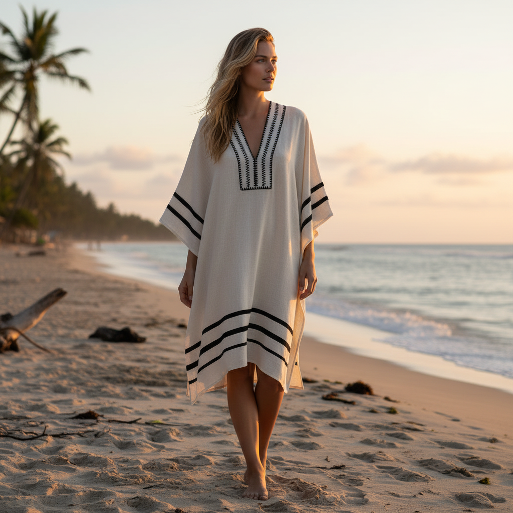 Embroidered Kaftan Maxi Dress | Women's Summer Dress