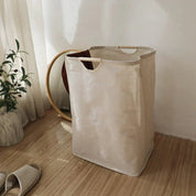 Japanese Style Collapsible Laundry Basket | Cotton-Linen Hamper 2