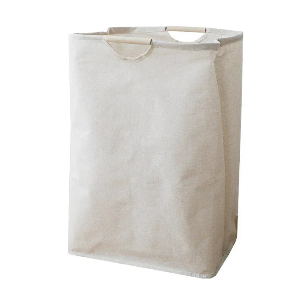 Japanese Style Collapsible Laundry Basket | Cotton-Linen Hamper 4