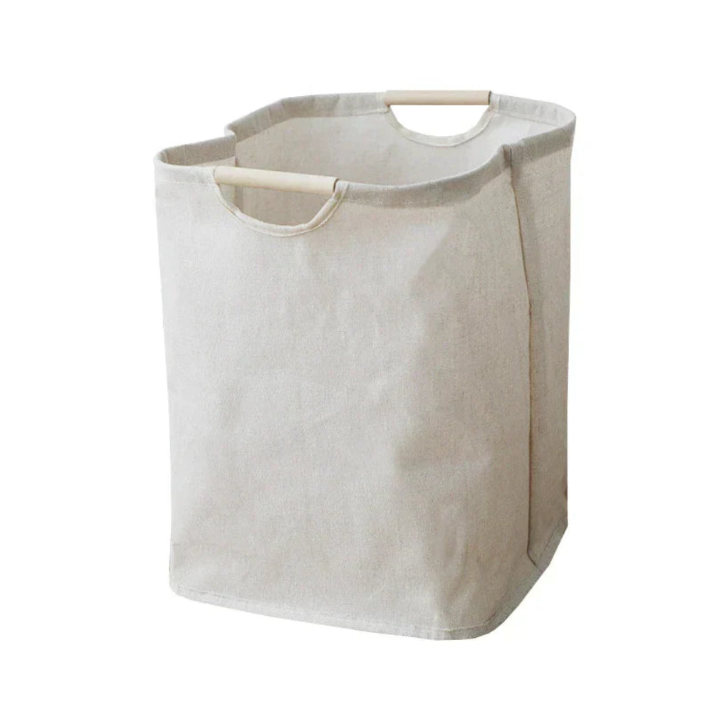 Japanese Style Collapsible Laundry Basket | Cotton-Linen Hamper 5