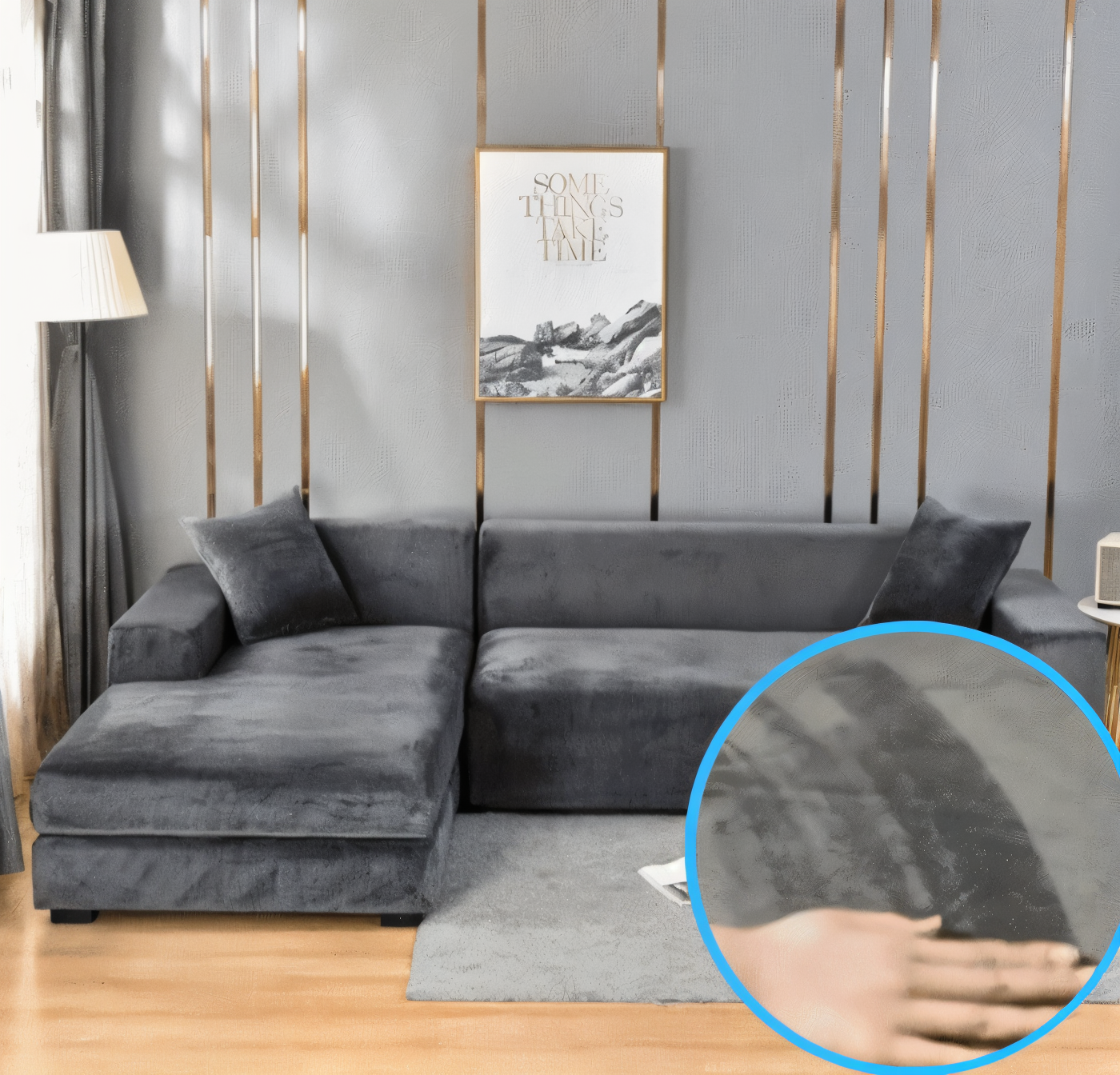LuxuriFit Sofa Cover | Non-Slip Couch Slipcover for Protection 0
