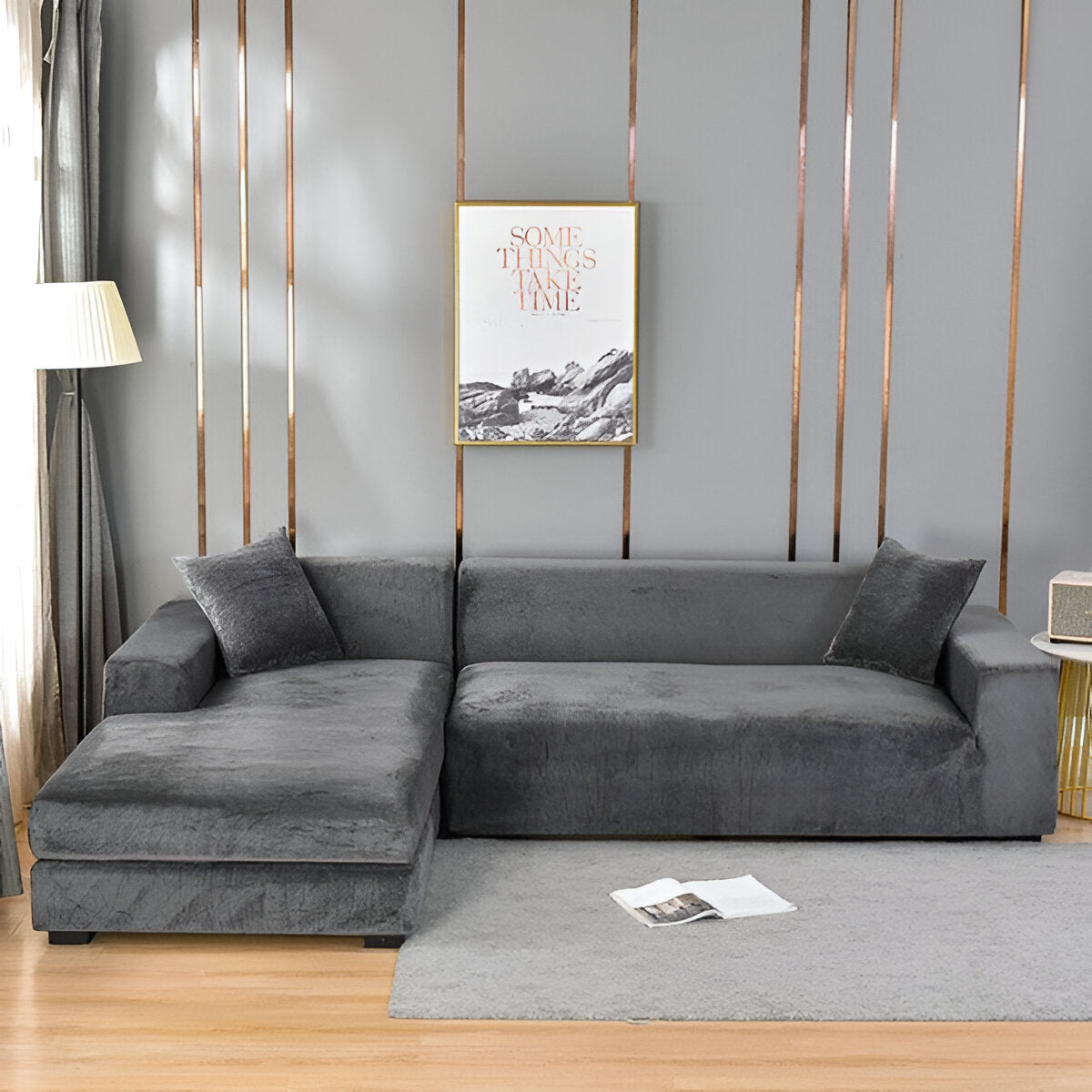 LuxuriFit Sofa Cover | Non-Slip Couch Slipcover for Protection 13