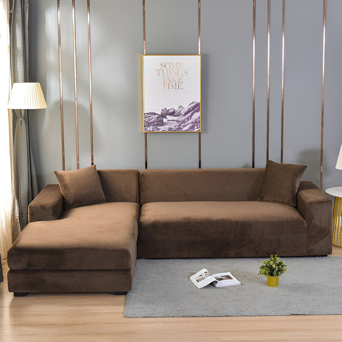 LuxuriFit Sofa Cover | Non-Slip Couch Slipcover for Protection 15