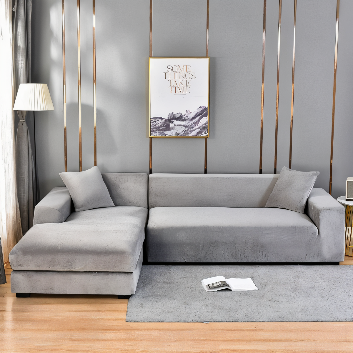 LuxuriFit Sofa Cover | Non-Slip Couch Slipcover for Protection 16