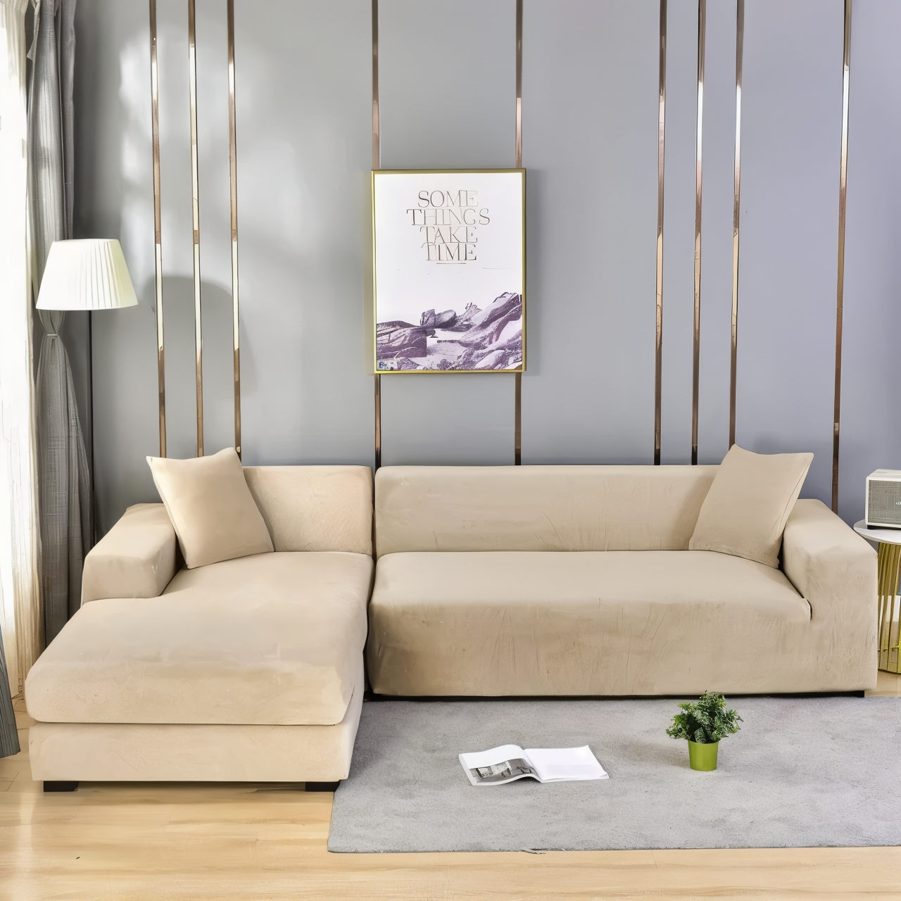 LuxuriFit Sofa Cover | Non-Slip Couch Slipcover for Protection 7