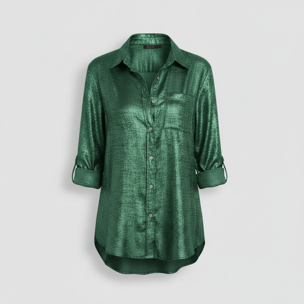 Louella Chic Shimmer Shirt | Women's Blouse Long Sleeve Top