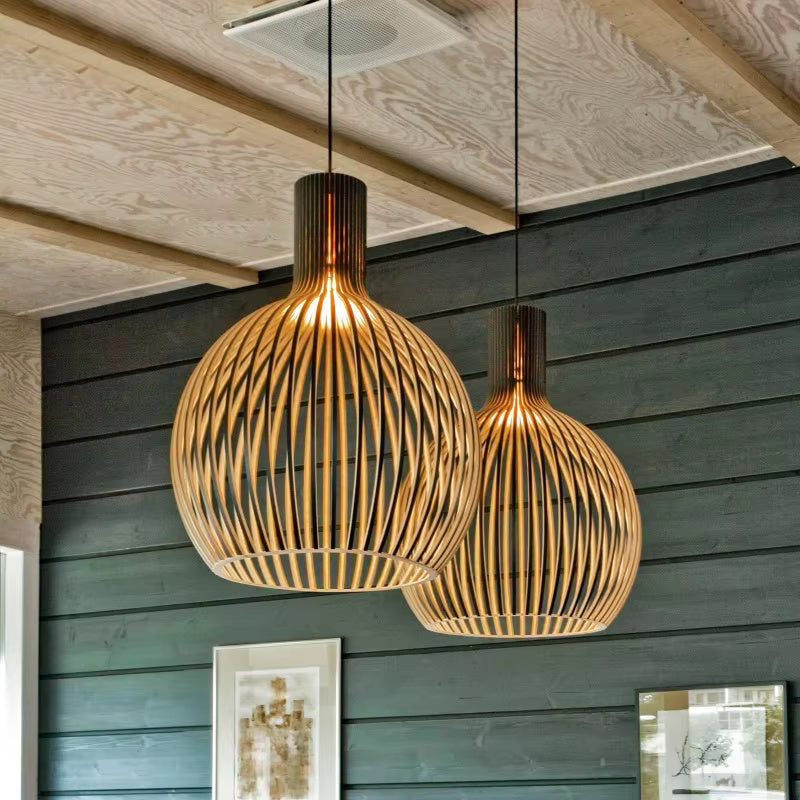 Natura Orb | Bamboo Pendant Light Fixture for Kitchen 4