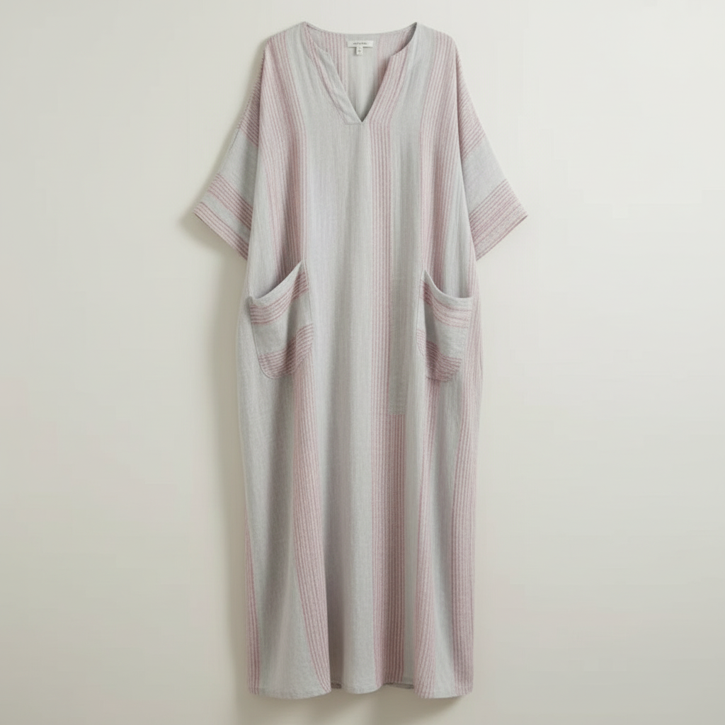 Chic Summer Breeze | Women's Maxi Dress with Orange Accents