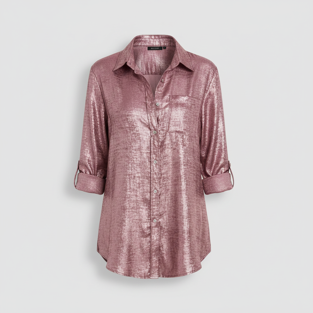 Louella Chic Shimmer Shirt | Women's Blouse Long Sleeve Top
