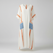 Chic Summer Breeze | Women's Maxi Dress with Orange Accents