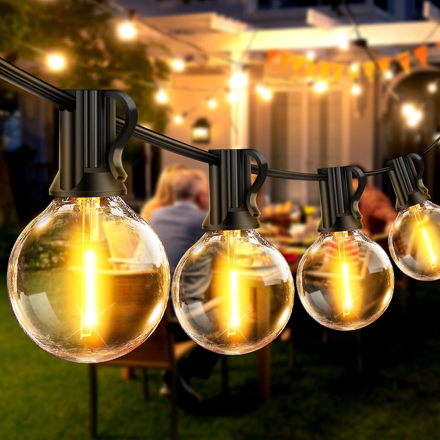 Solar G40 LED String Lights | Outdoor Patio Festoon Lighting 1
