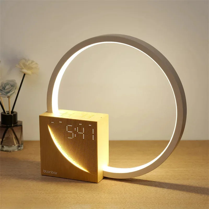 Touch Control Wooden Design Alarm Clock | Stylish Nightstand Clock 0