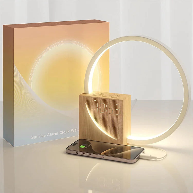 Touch Control Wooden Design Alarm Clock | Stylish Nightstand Clock 1