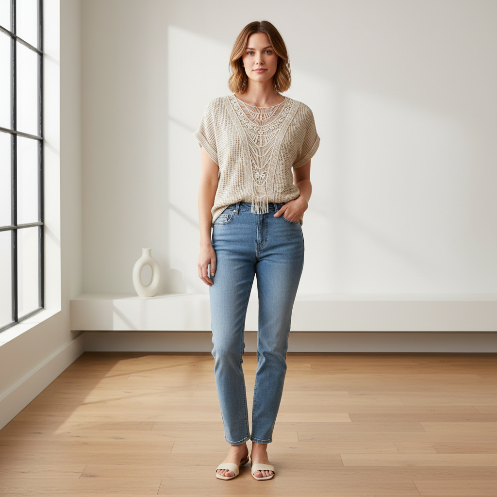 Vivienne | Women's Lace Detail Going Out Top