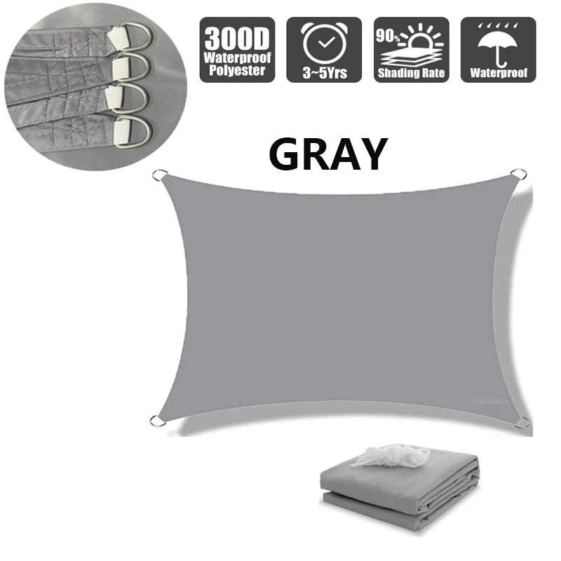 Waterproof Rectangular Sun Shade | Outdoor Shade 3x4m Polyester 0