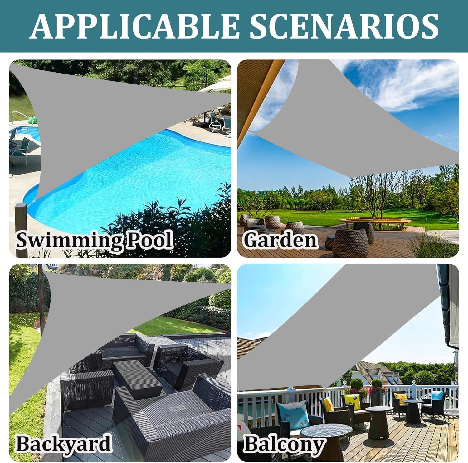 Waterproof Shade Sail | Rectangle 3x4m Polyester 3